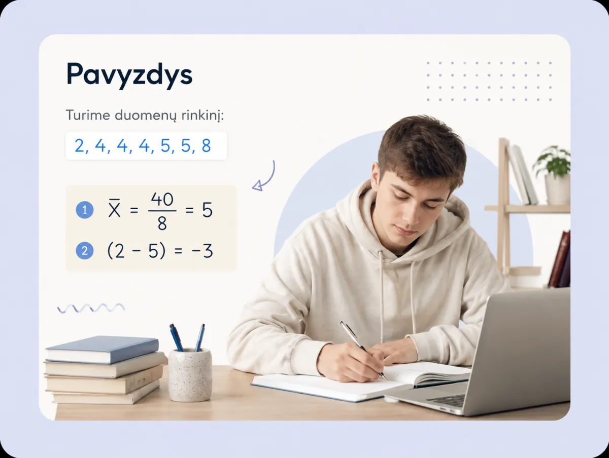 Mokinys namuose sprendžia matematikos uždavinį pagal vaizdo pamoką